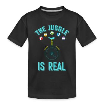 Einrad - Kinder Premium Bio T-Shirt - Schwarz - Vorne