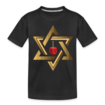 Star Of David Jewish Dreidel - Kids' Premium Organic T-Shirt - black - Front