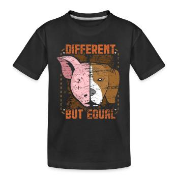 Vegetarier Geschenk - Kinder Premium Bio T-Shirt - Schwarz - Vorne