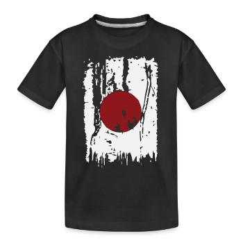 coole japanische Flagge - Kinder Premium Bio T-Shirt - Schwarz - Vorne
