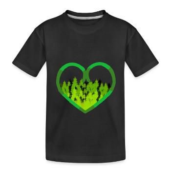 Forest, Heart, Naturefriend, Environment, Ecology, Co2, Nature - Kids' Premium Organic T-Shirt - black - Front