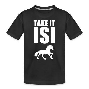 Take it Isi équitation chevaux islandais Islande - T-shirt bio Premium Enfant - noir - Devant