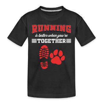 Hunde Sport, Canicross - Kinder Premium Bio T-Shirt - Schwarz - Vorne