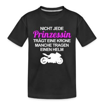 Motorradfahrerin Bikerin Prinzessin Motorrad Bike - Kinder Premium Bio T-Shirt - Schwarz - Vorne