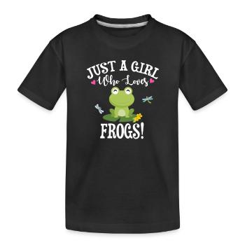 Frog - Kids' Premium Organic T-Shirt - black - Front