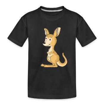 Wildtiere Australien Beuteltiere Känguru Kinder - Kinder Premium Bio T-Shirt - Schwarz - Vorne