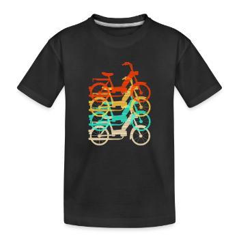 Moped retro motor bike vintage car vintage gift - Kids' Premium Organic T-Shirt - black - Front