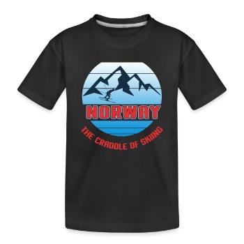 Norvège, Scandinavie, pêche - T-shirt bio Premium Enfant - noir - Devant
