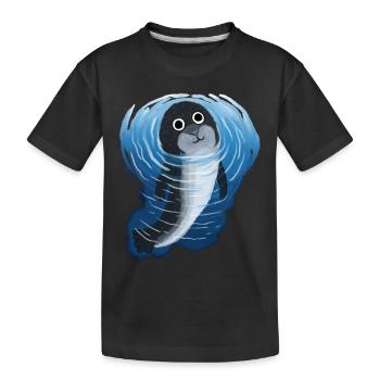 Seal seal marine animals underwater Children - Kids' Premium Organic T-Shirt - black - Front