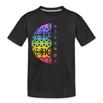 Fleur de vie symbole méditation chakra - T-shirt bio Premium Enfant - noir - Devant