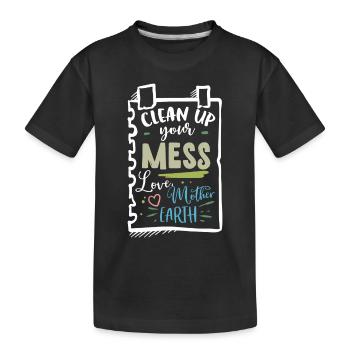 Earth Day note from Mother Earth Climate Change - Kids' Premium Organic T-Shirt - black - Front
