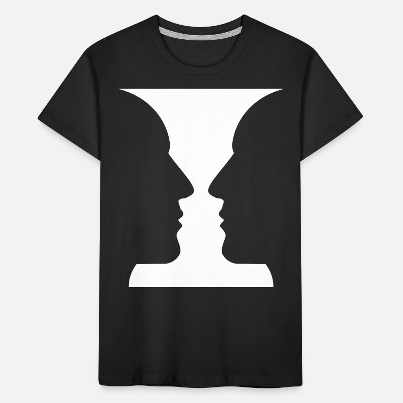 Köpfe oder Vase Optische Täuschung Kinder Premium Bio T-Shirt