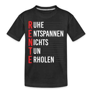 Rente - Kinder Premium Bio T-Shirt - Schwarz - Vorne