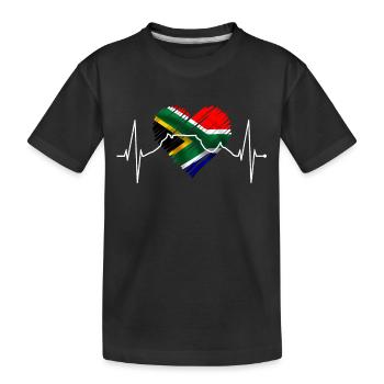 Cape Town Skyline Heart Afrique du Sud Drapeau Table Mountain - T-shirt bio Premium Enfant - noir - Devant