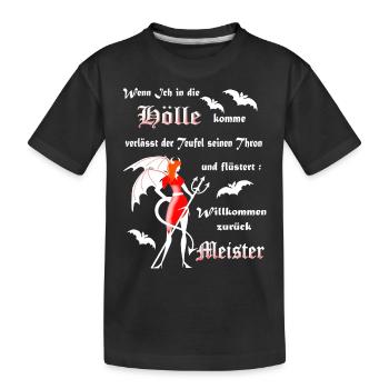 Teufel Satan Luzifer - Kinder Premium Bio T-Shirt - Schwarz - Vorne