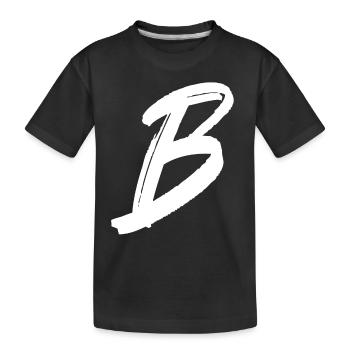 B - Kids' Premium Organic T-Shirt - black - Front
