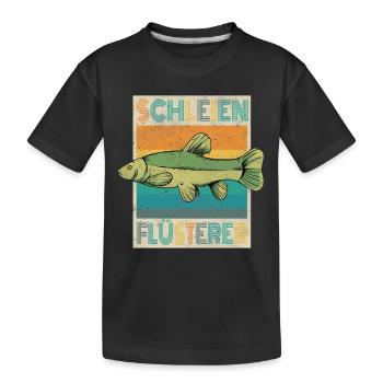 Schleien Flüsterer Schleie Angeln Angler Geschenk - Kinder Premium Bio T-Shirt - Schwarz - Vorne
