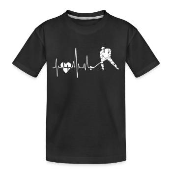 Hockey sur glace Hockey sur glace Heartbeat - T-shirt bio Premium Enfant - noir - Devant