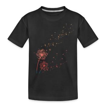of grass, dandelion, dandelion - Kids' Premium Organic T-Shirt - black - Front