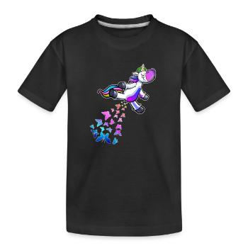 Lustiges Pupsen Einhorn Geschenk Unicorn Pupsicorn - Kinder Premium Bio T-Shirt - Schwarz - Vorne