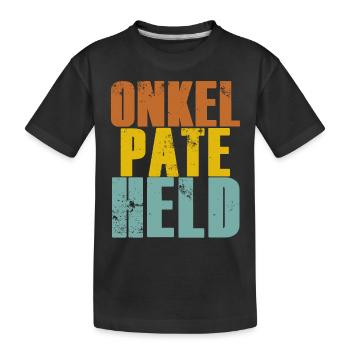 Onkel, Pate ,Patenonkel - Kinder Premium Bio T-Shirt - Schwarz - Vorne