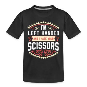 Scissors Left Handed Left Handed Left Hand - Kids' Premium Organic T-Shirt - black - Front