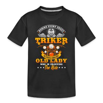 Trike bike gift triker grandma and grandpa - Kids' Premium Organic T-Shirt - black - Front