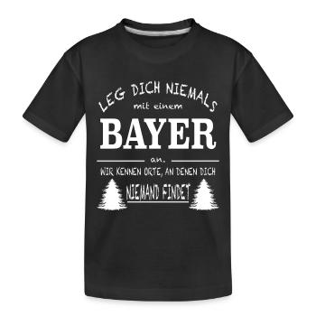 Humorvoller Spruch: bayerische Gelassenheit - Kinder Premium Bio T-Shirt - Schwarz - Vorne