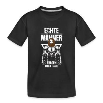Hommes Cheveux Longs Barbe Cheveux Longs Tresse - T-shirt bio Premium Enfant - noir - Devant