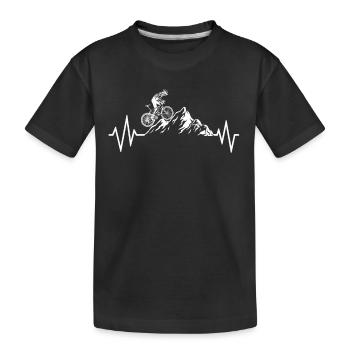Mountainbike - Kinder Premium Bio T-Shirt - Schwarz - Vorne