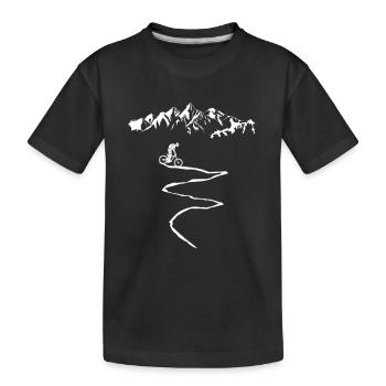 Mountainbike T-Shirt Fahrrad Geschenk - Kinder Premium Bio T-Shirt - Schwarz - Vorne