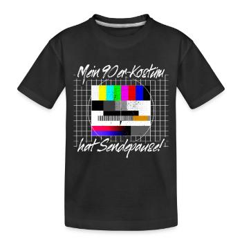 90s Costume Broadcast Break Test Image 90s Party - Kids' Premium Organic T-Shirt - black - Front