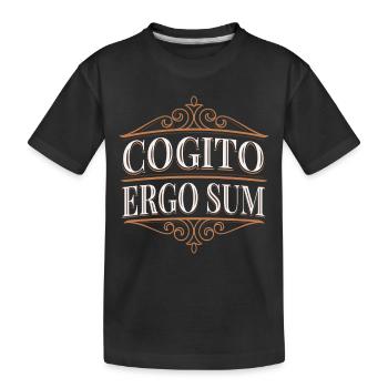 Cogito Ergo Sum Latin saying Phylosophy teacher - Kids' Premium Organic T-Shirt - black - Front