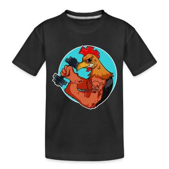 Poulet robinet fitness cadeau d’haltère - T-shirt bio Premium Enfant - noir - Devant