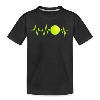 Cadeau de t-shirt de battement de coeur de tennis - T-shirt bio Premium Enfant - noir - Devant