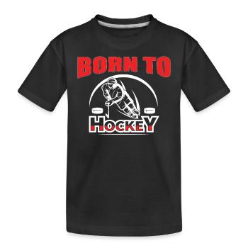 Né pour le cadeau de t-shirt de hockey sur glace - T-shirt bio Premium Enfant - noir - Devant