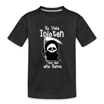 Sarkastischer Humor für schwarze Seele und Zyniker - Kinder Premium Bio T-Shirt - Schwarz - Vorne
