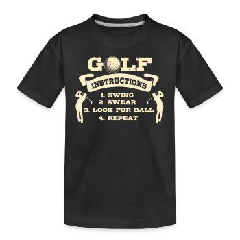 Golf Anleitung Geschenk Golfer T-Shirt - Kinder Premium Bio T-Shirt - Schwarz - Vorne