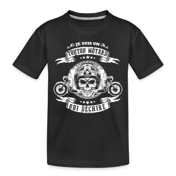 Je suis un tonton motard qui déchire cadeau tonton - T-shirt bio Premium Enfant - noir - Devant
