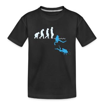 Taucher Evolution Shirt Geschenk Tauchen - Kinder Premium Bio T-Shirt - Schwarz - Vorne