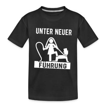 Unter neuer Führung – Start ins Abenteuer Ehe - Kinder Premium Bio T-Shirt - Schwarz - Vorne