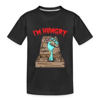 Zombie Pizza Ich habe Hunger - Kinder Premium Bio T-Shirt - Schwarz - Vorne