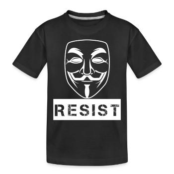 Resist - Kids' Premium Organic T-Shirt - black - Front