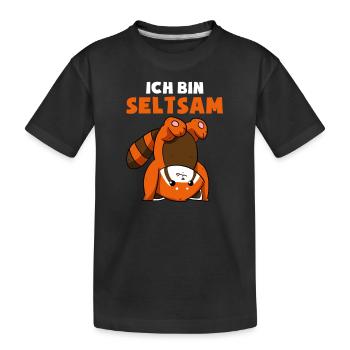 Ich Bin Seltsam Komisch Lustig Außenseiter - Kinder Premium Bio T-Shirt - Schwarz - Vorne