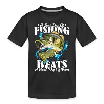 Drôle dictons travail pêcheur cadeau bourreau de travail - T-shirt bio Premium Enfant - noir - Devant