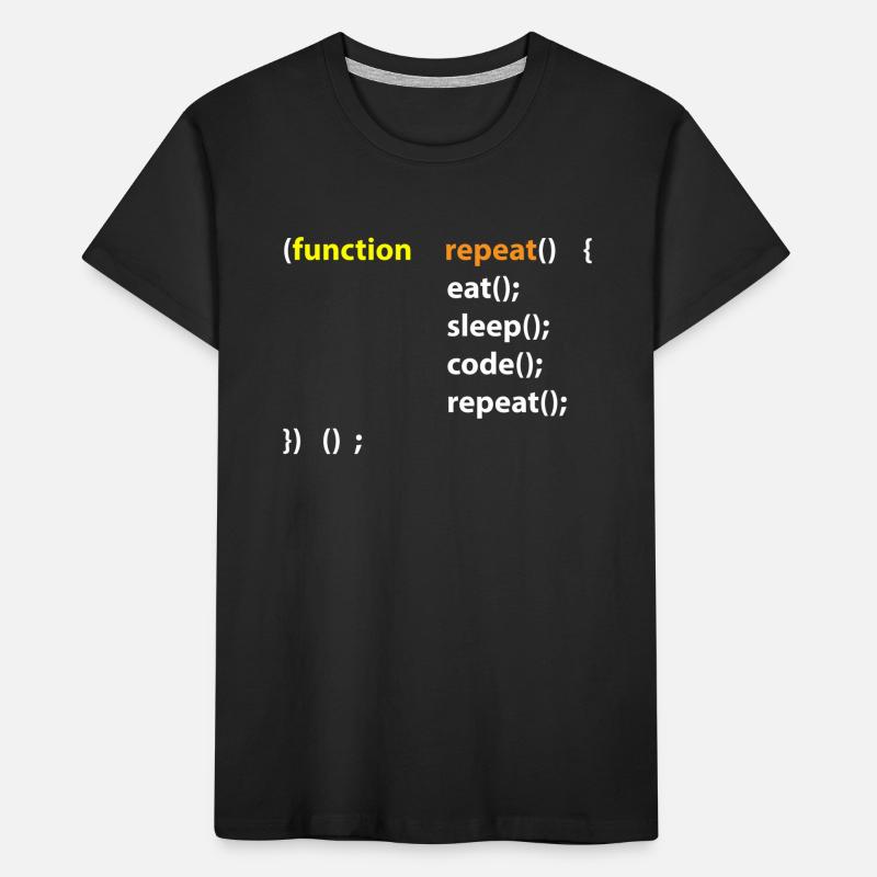 Code Eat Sleep Repeat Hacker IT Cadeau T-shirt bio Premium Enfant