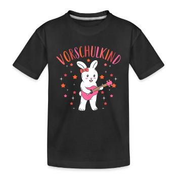 Vorschulkind Vorschule Hase Mädchen - Kinder Premium Bio T-Shirt - Schwarz - Vorne