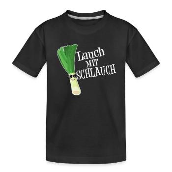 Lauch Mit Schlauch Fitness Lustiges Geschenk Dünn - Kinder Premium Bio T-Shirt - Schwarz - Vorne