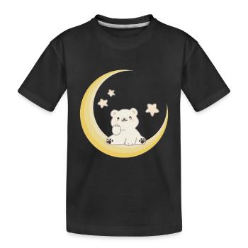Polar Bear Moon Stars Good night for baby bears - Kids' Premium Organic T-Shirt - black - Front