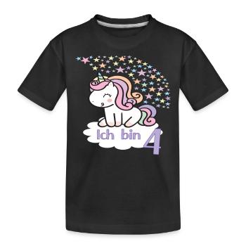 Ich bin 4. Geburtstag Jahre 4 - Kinder Premium Bio T-Shirt - Schwarz - Vorne